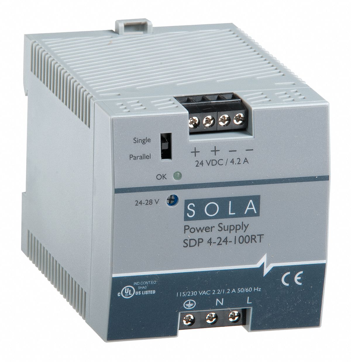 SOLA/HEVIDUTY DC Power Supply, Style Switching, Mounting DIN Rail