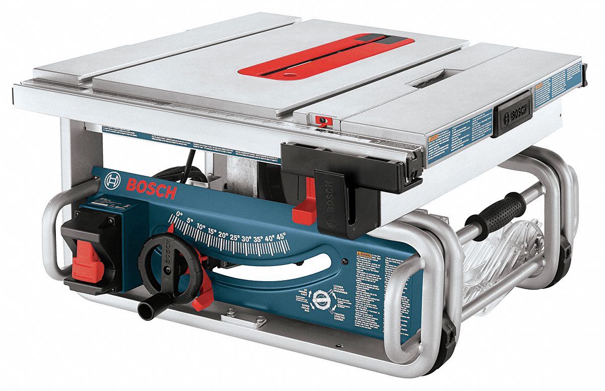 BOSCH Table Saw, Folding Stand Type, 10 in Blade Dia., 5/8 in Arbor