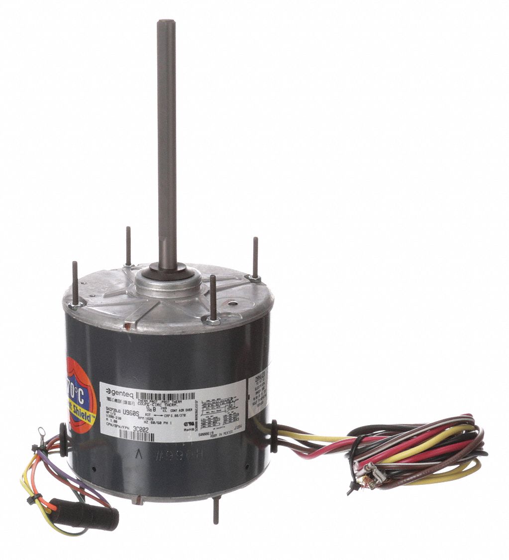 GENTEQ Motor Ventilador,1/3 HP,1625 rpm,60/50Hz Motores de Proposito