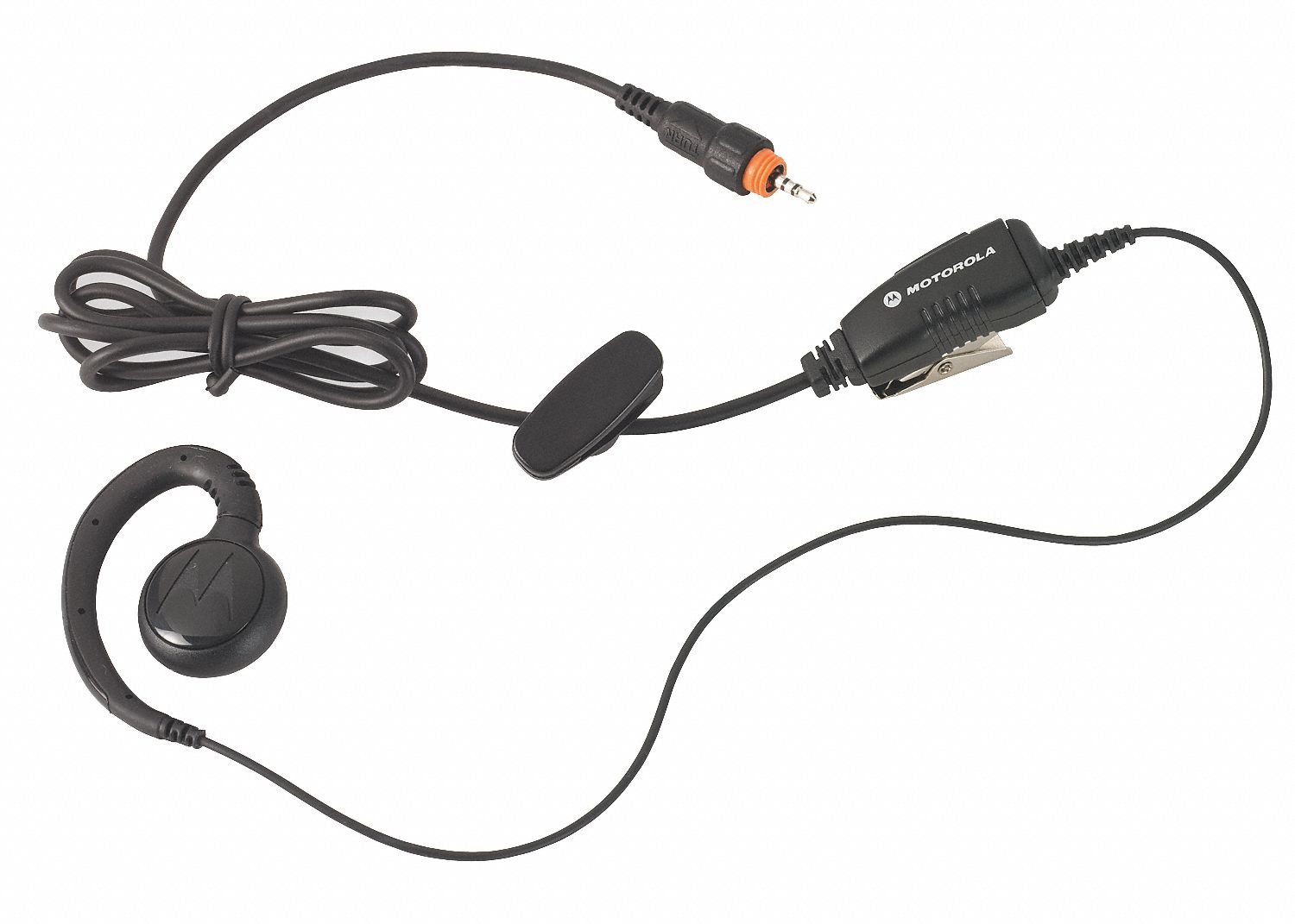 MOTOROLA Ear Loop Earpiece: Motorola CLP Series Radios, Black, Push To