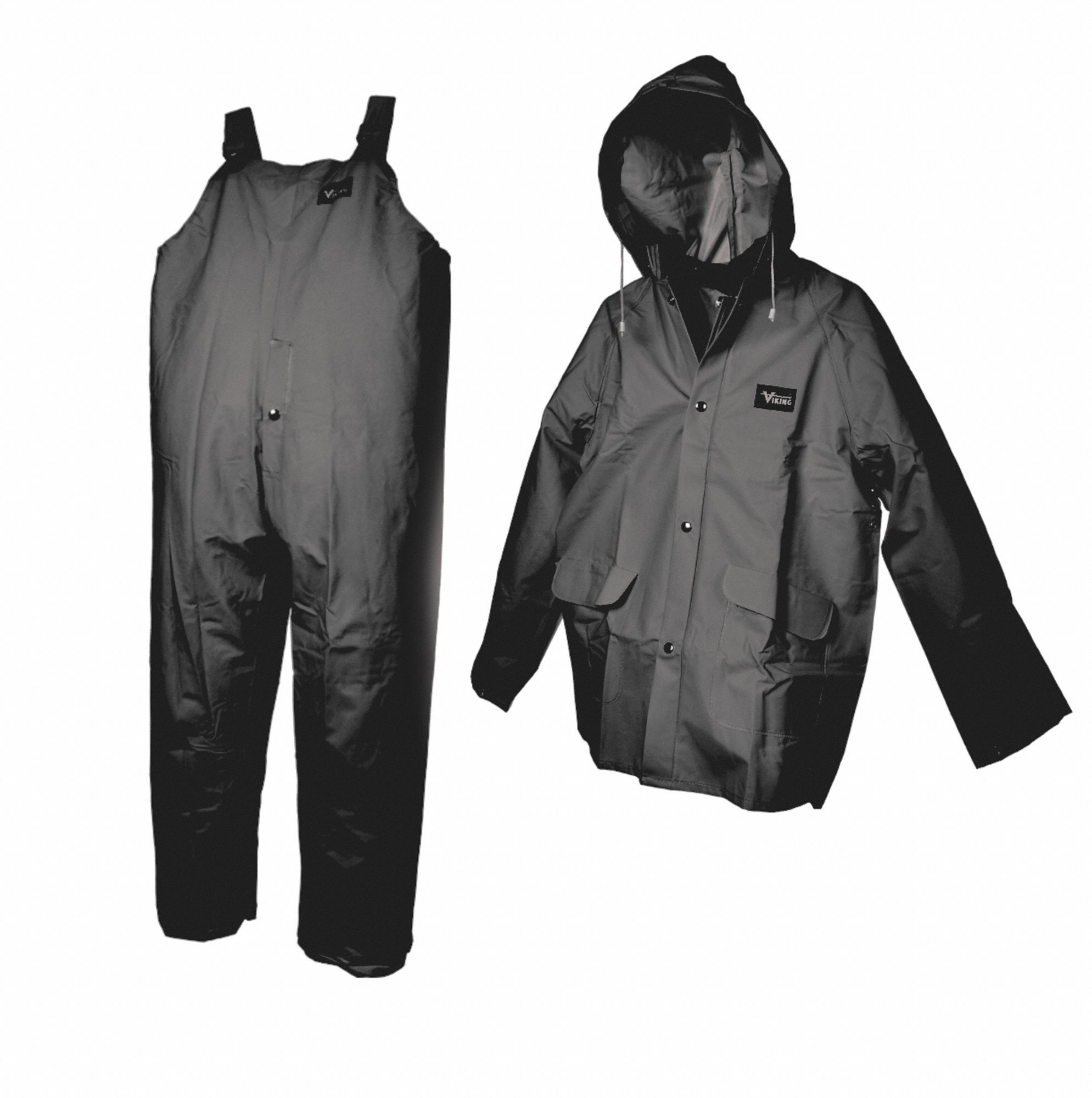 VIKING 3Piece Rain Suit with Jacket/Bib Overall, ANSI Class Unrated