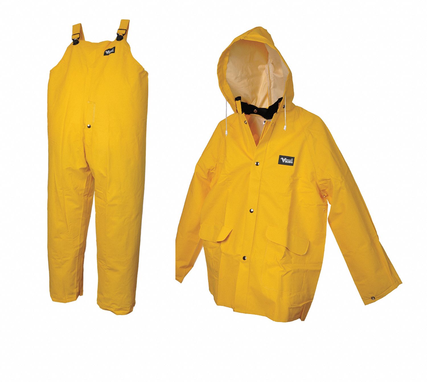 VIKING 3Piece Rain Suit with Jacket/Bib Overall, ANSI Class Unrated