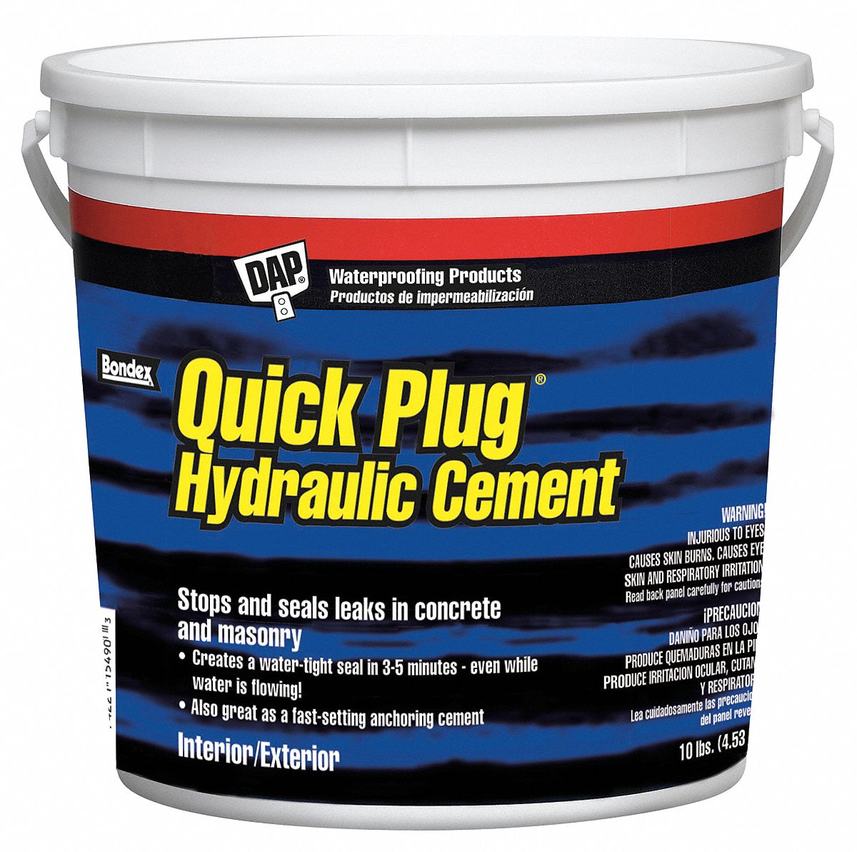DAP Quick Plug Hydraulic Cement 10 lb, 3 min Starts to Harden, 28 days Full Cure Time 10L517
