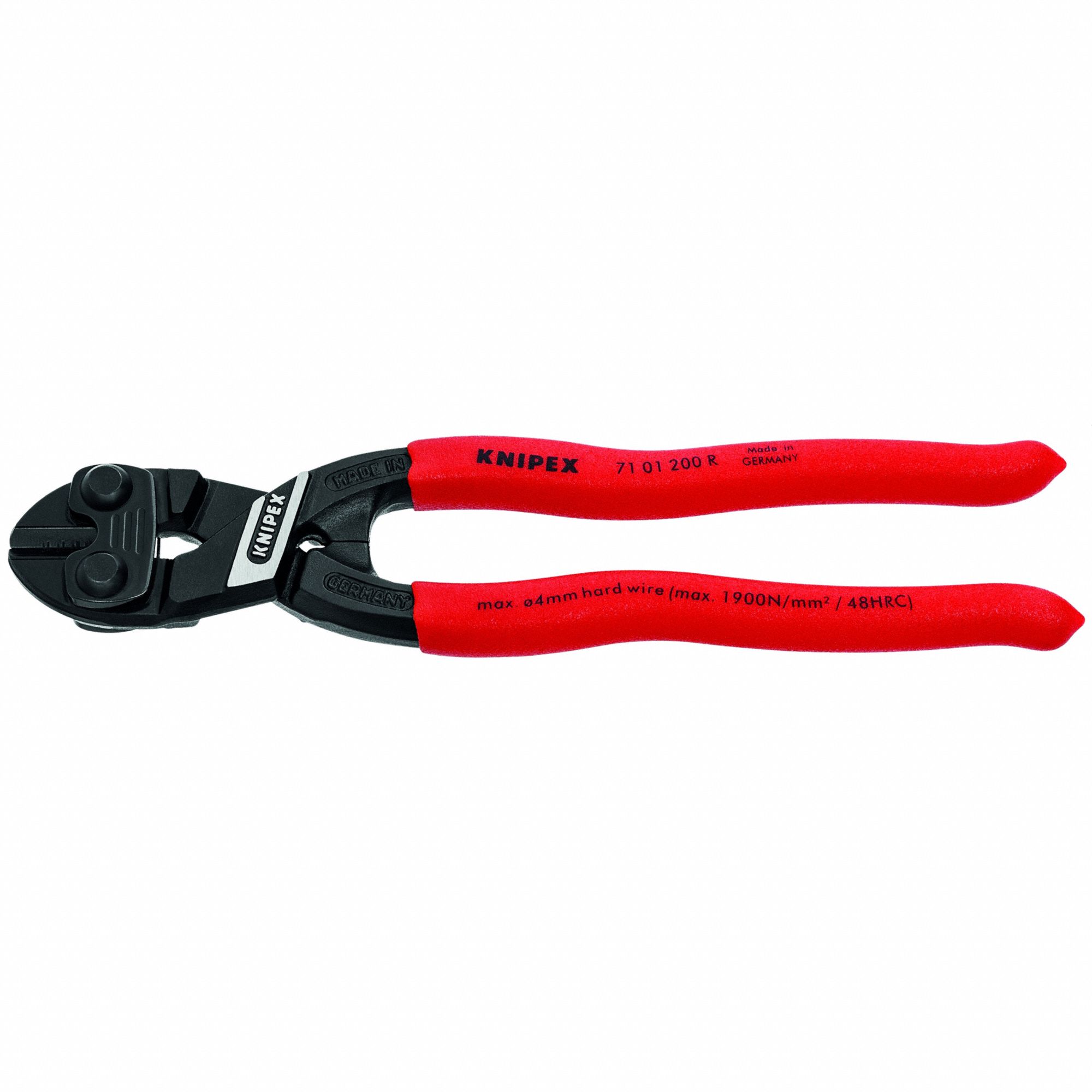 KNIPEX, Plastic, For 1/4 in Max Dia Soft Steel, Bolt Cutters 10U114