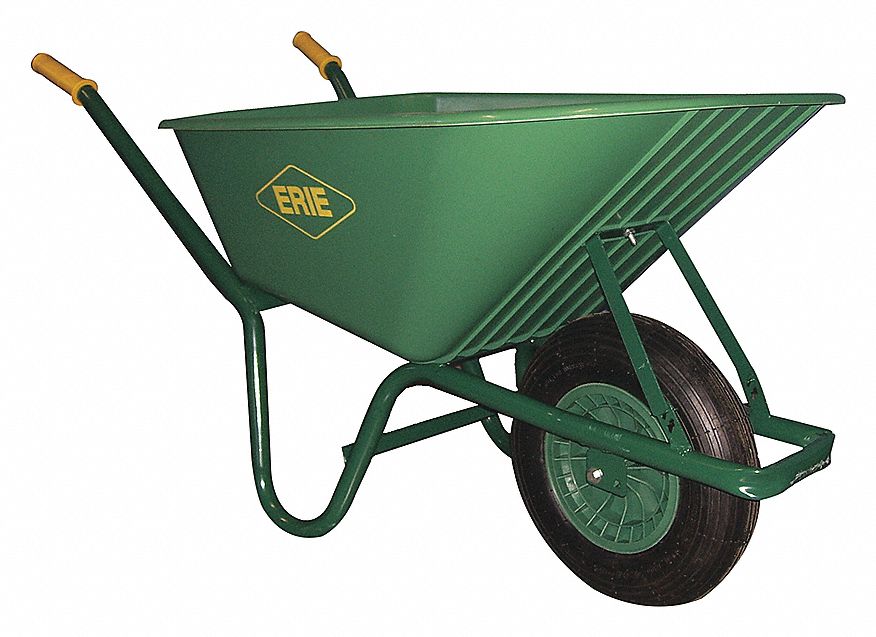 ERIE LANDSCAPE WHEELBARROW,6 CU FT,37 1/2 X 23.5 X 13 IN,WHEEL 4 X 15.