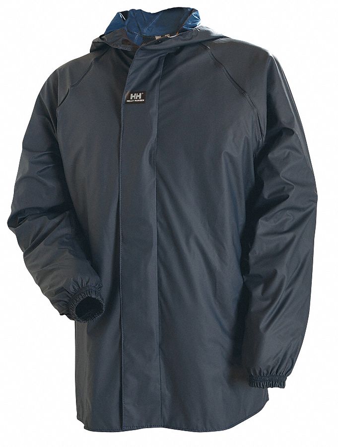 HELLY HANSEN Blue, Rain Jacket with Hood, 3XL, Polyurethane, Men's