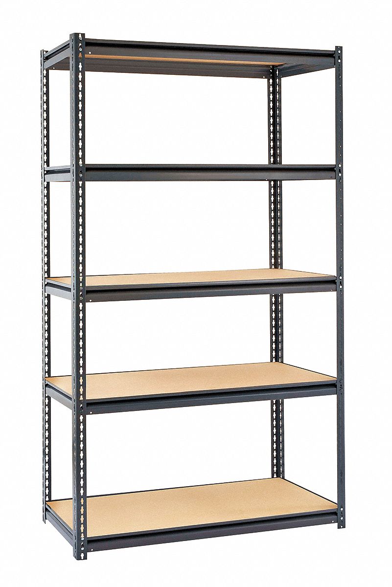 EDSAL Starter Boltless Shelving with Particle Board Decking, 5 Shelves