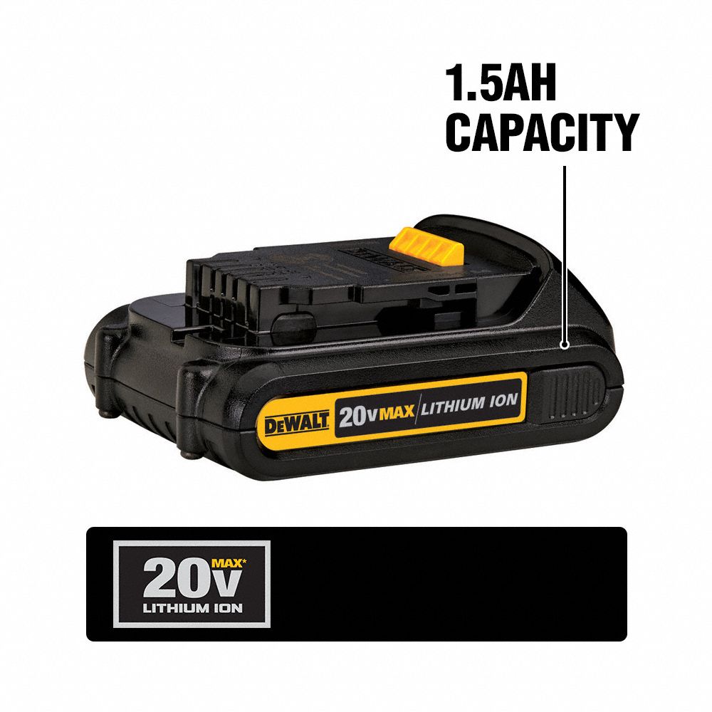 DEWALT Battery, 1.5 Ah, LiIon, 20V DC 11A168DCB201 Grainger