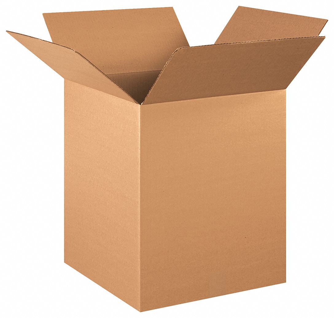 GRAINGER APPROVED Shipping Box, Single Wall, 16x16x20 in Inside LxWxH