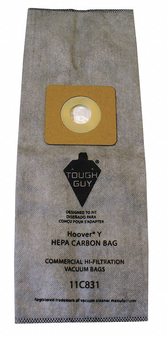 TOUGH GUY Vacuum Bag, Cloth, 3Ply, HEPA Bag Filtration Type, For