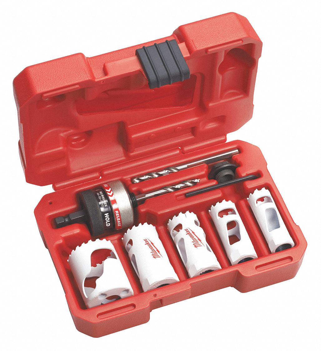 MILWAUKEE 9Piece Hole Saw Kit for Metal, Range of Saw Sizes 3/4" to 1