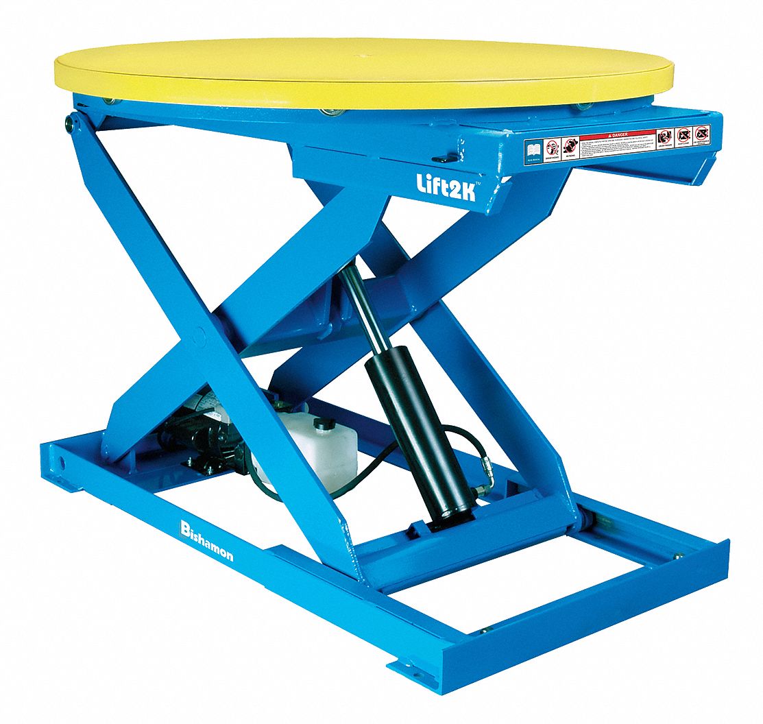 BISHAMON, Electric, 2,000 lb Load Capacity, Scissor Lift Table 11C846