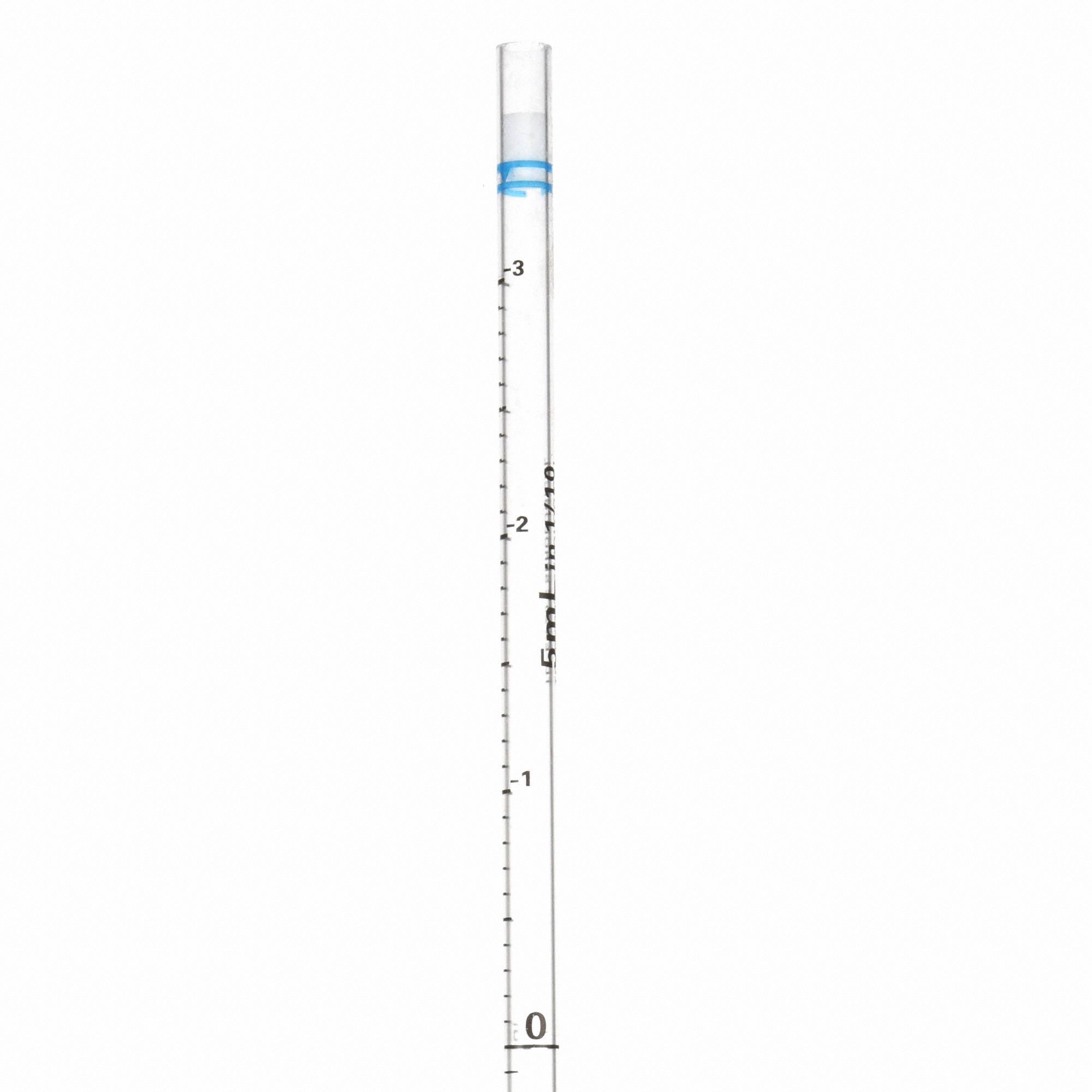 LAB SAFETY SUPPLY Serological Pipette 5 mL Capacity, Polystyrene, To