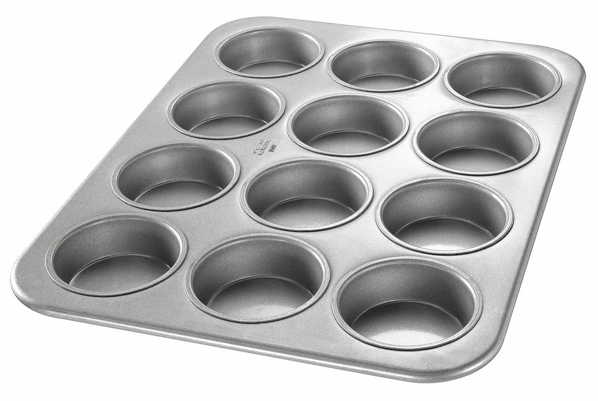 CHICAGO METALLIC, Aluminized Steel, 12 Slots, Jumbo Muffin Pan 11M856