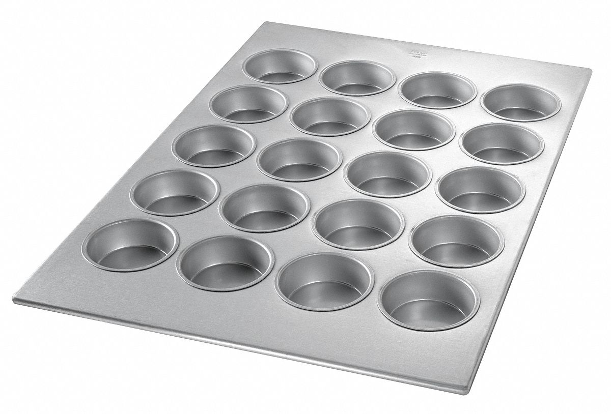 CHICAGO METALLIC, Aluminized Steel, 20 Slots, Jumbo Muffin Pan 11M857