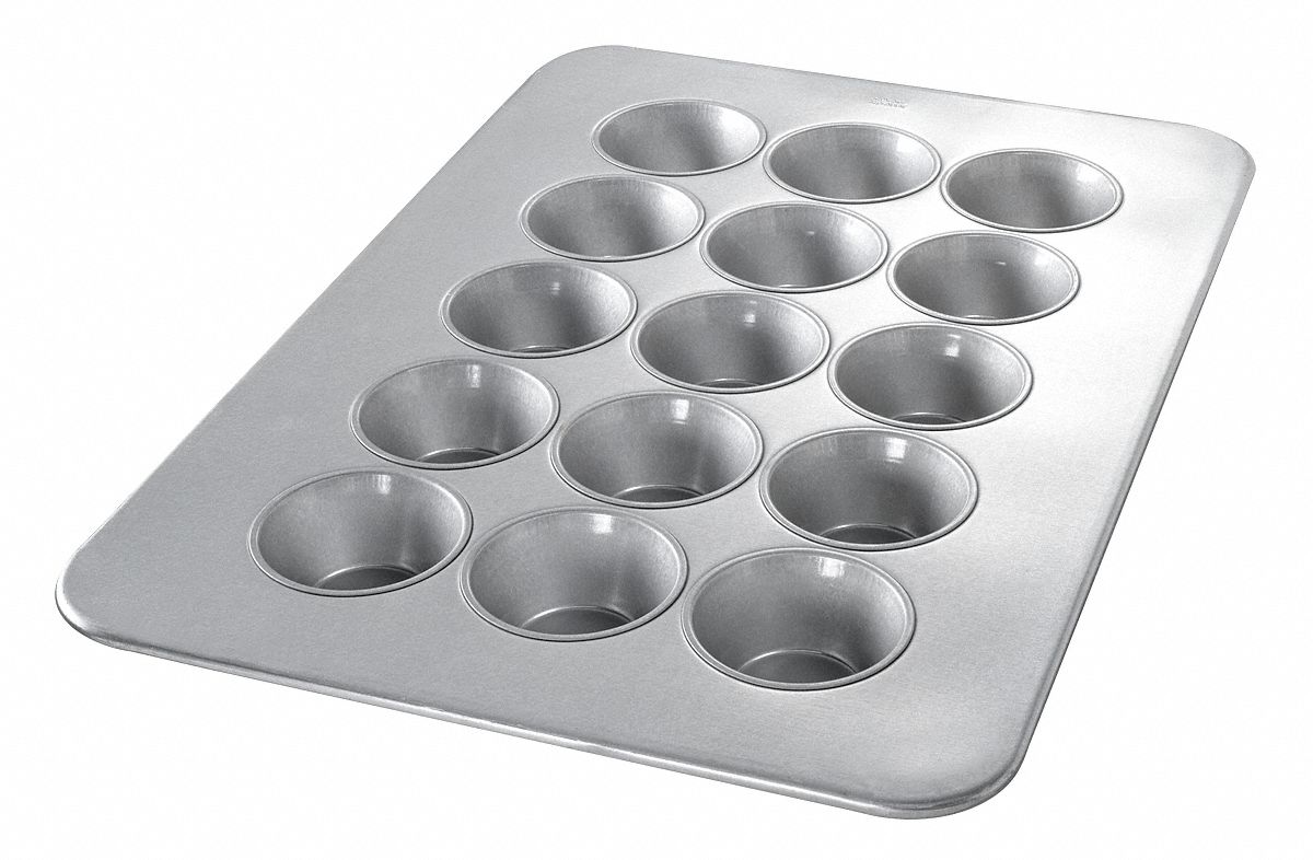 CHICAGO METALLIC, Aluminized Steel, 15 Slots, Pecan Roll Pan 11M868