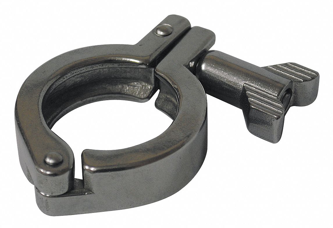 GRAINGER APPROVED Heavy Duty Clamp, T304 Stainless Steel, For Tube Size
