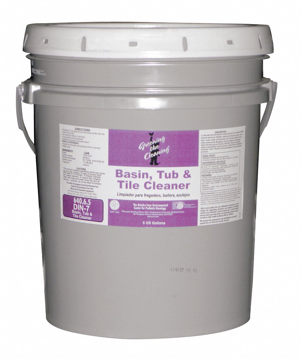 GREENING THE CLEANING Bathroom Cleaner, 5 gal Container Size, Bucket