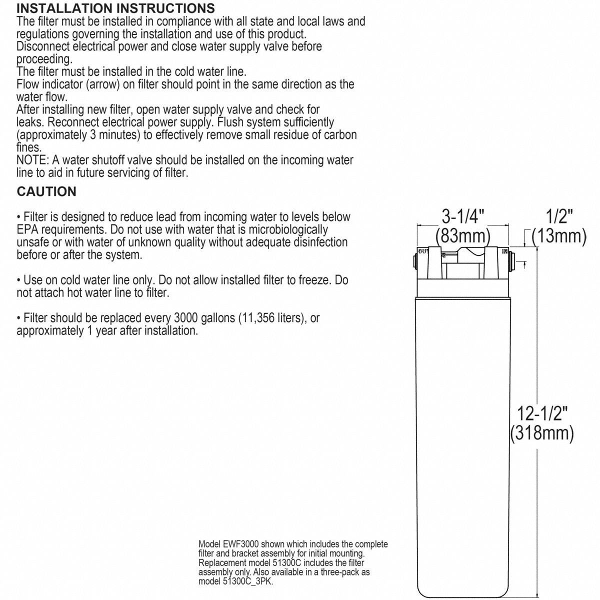 ELKAY Filter Cartridge, For Use With EZH2O(R) Bottle Fillers, Fits