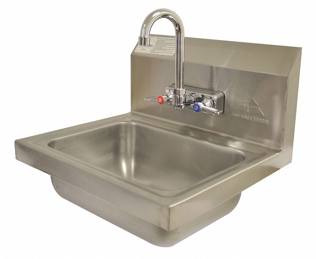 ADVANCE TABCO Stainless Steel Hand Sink, With Faucet, Wall