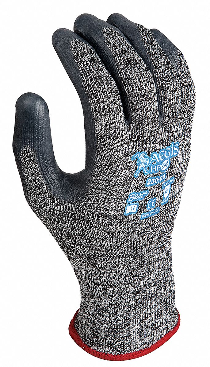 SHOWA Cut Resistant Gloves, Salt/Pepper, S, PR 11V56823007 Grainger
