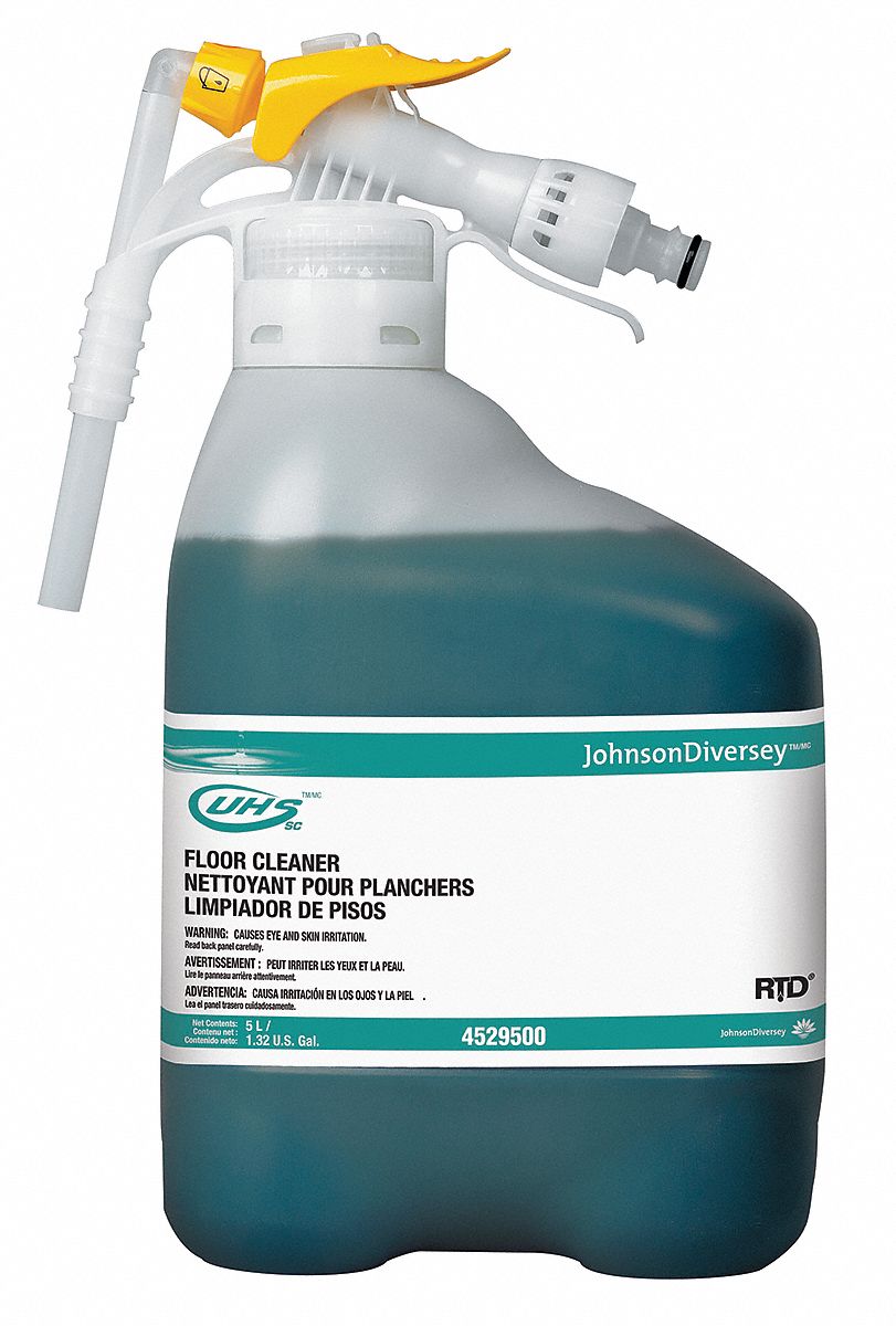 DIVERSEY Floor Cleaner UHS, 4, Fits RTD Dispenser Series, 5 L, Ammonia 11Y64494529500 Grainger