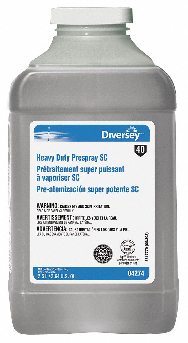 DIVERSEY Carpet Pre Treatment, 84.5 oz, Bottle, 140, 7.7 to 8.2 pH, PK