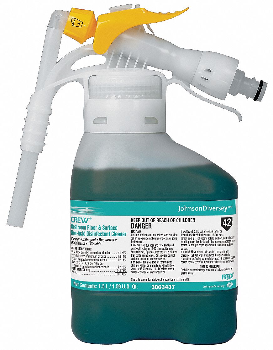 DIVERSEY Bathroom Cleaner For Use With JFlxRTD Chemical Dispenser, 2