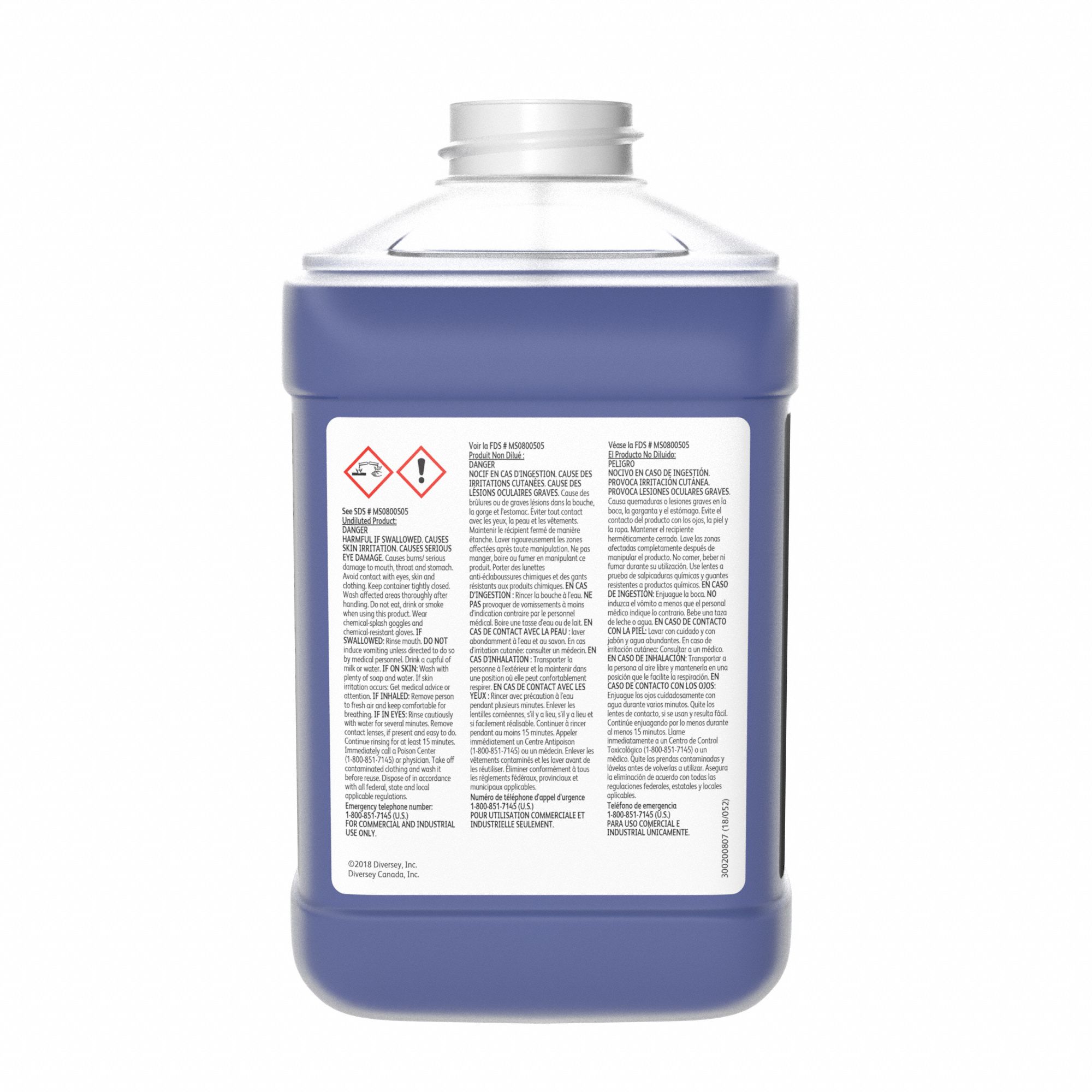 DIVERSEY Bathroom Cleaner Crew, 44, Fits JFill Dispenser Series, 2.5