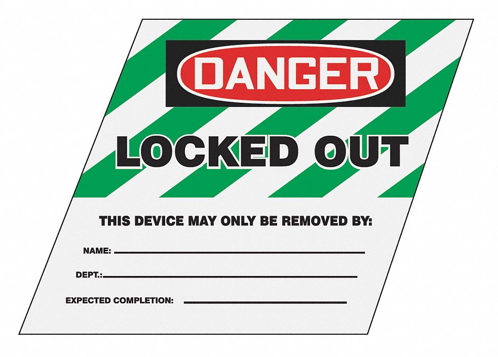 ACCUFORM Ball Valve Lockout Label, 1inx1in, Polypro 11Y778KDD491GN