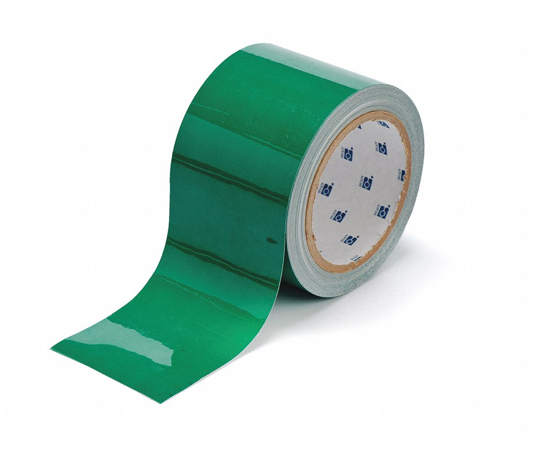 BRADY Floor Marking Tape Gen Purpose, Solid, Green, 3 in x 100 ft, 8