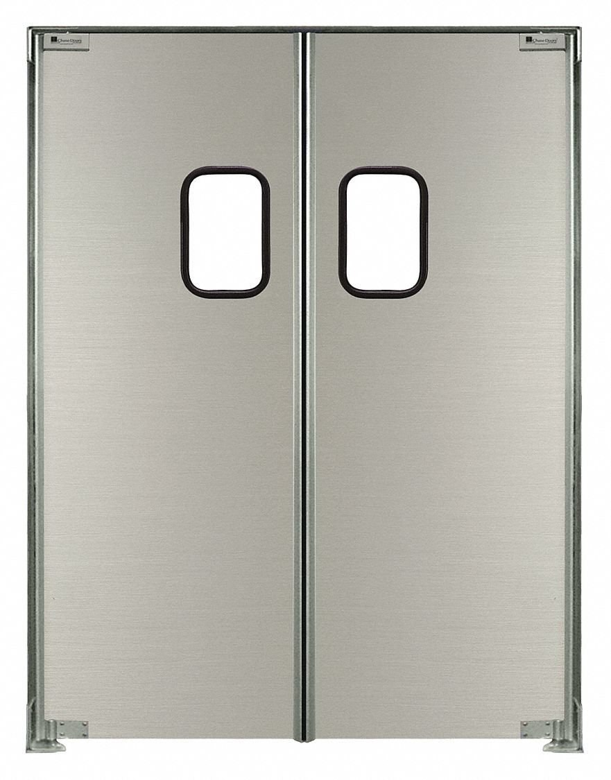 CHASE Aluminum Swinging Door, Silver; Number of Doors 2, 6 ftW x 7 ftH