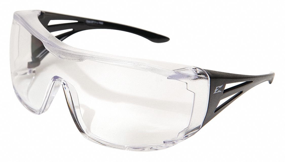 EDGE EYEWEAR Safety Glasses AntiScratch, FullFrame, Clear, Black, Black, Universal Eyewear