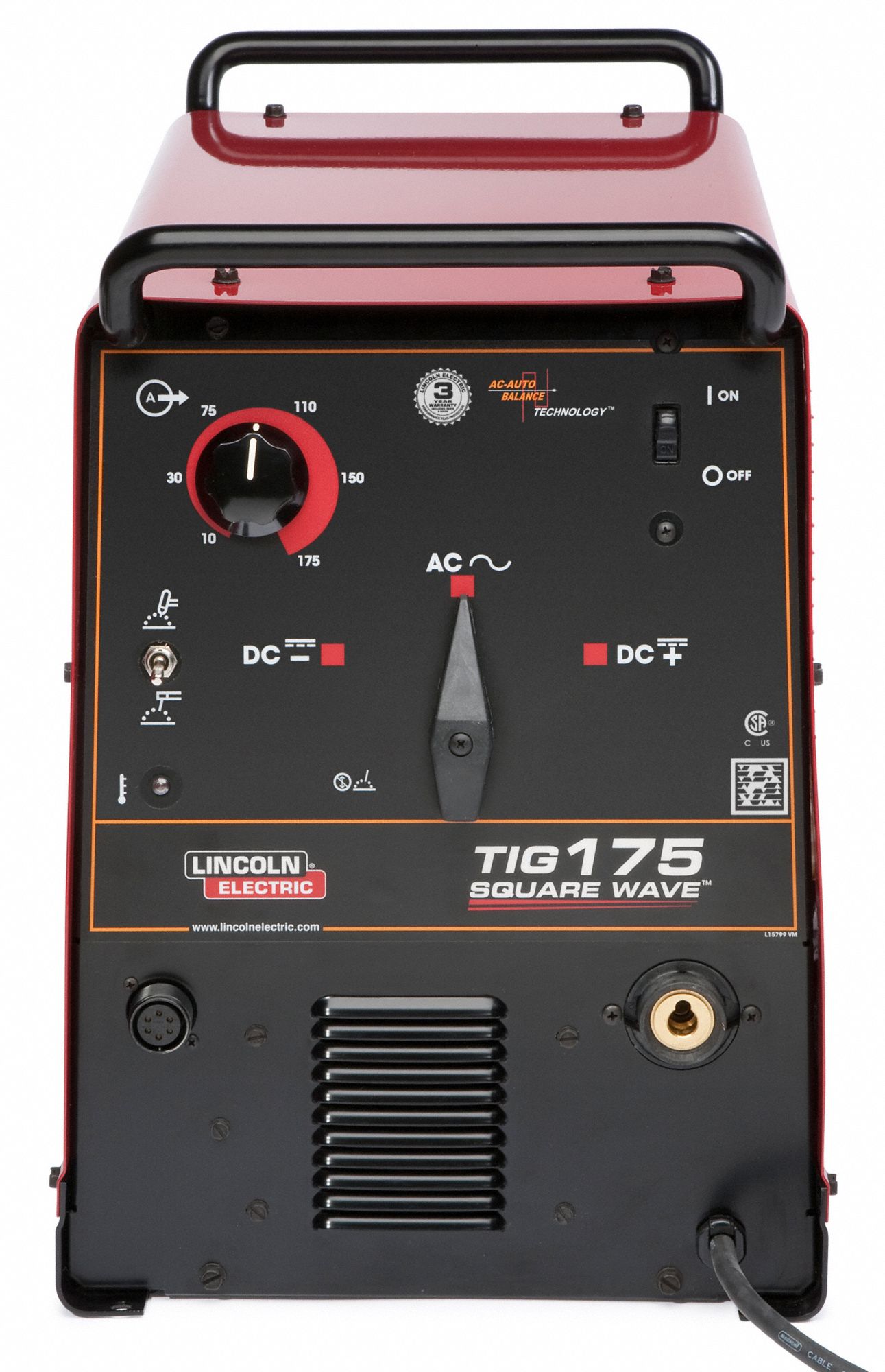 LINCOLN ELECTRIC Tig Welder, Square Wave(TM) TIG 175, 208/230V AC
