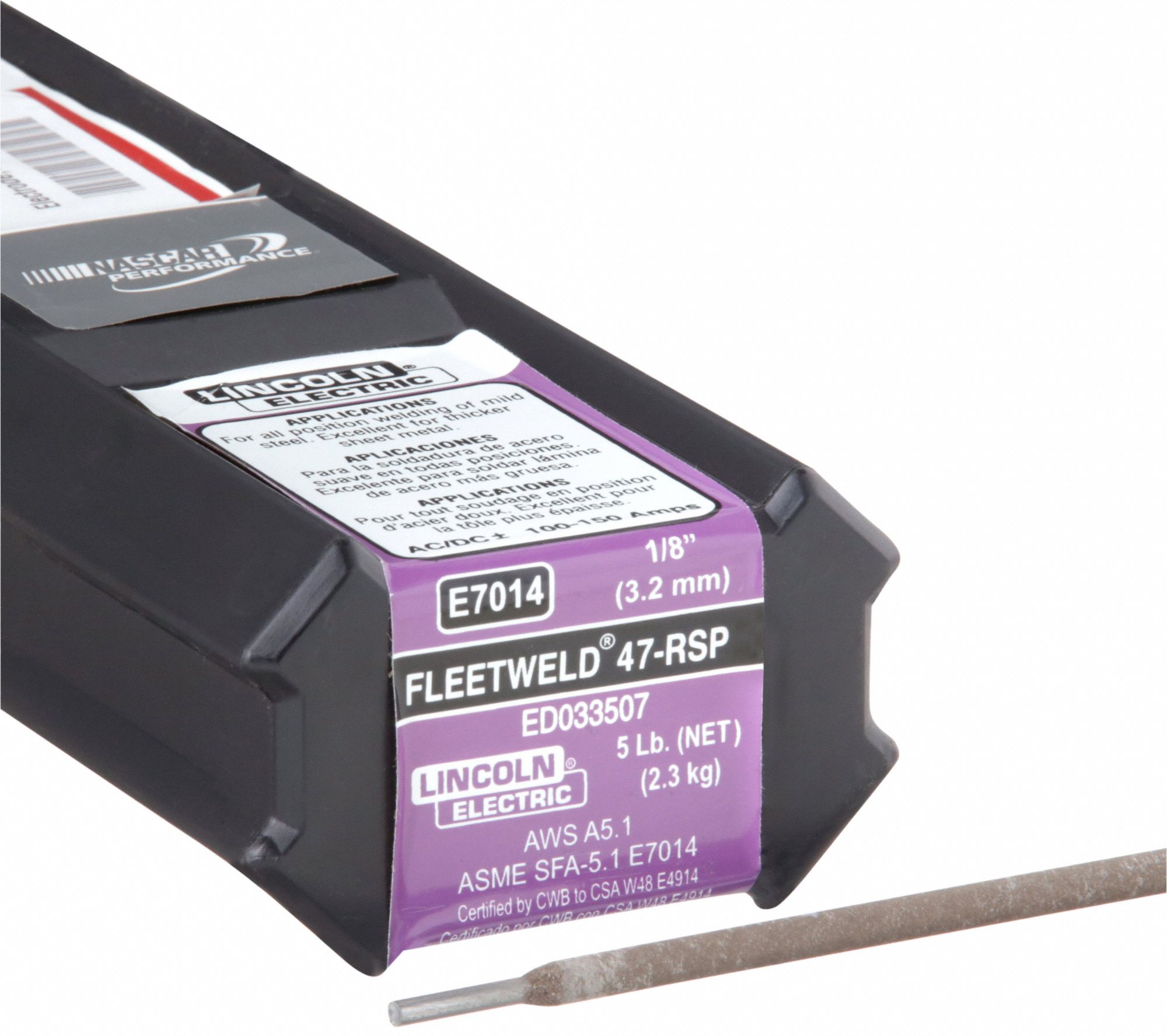 LINCOLN ELECTRIC, Carbon Steel, E7014, Stick Electrode 12C111