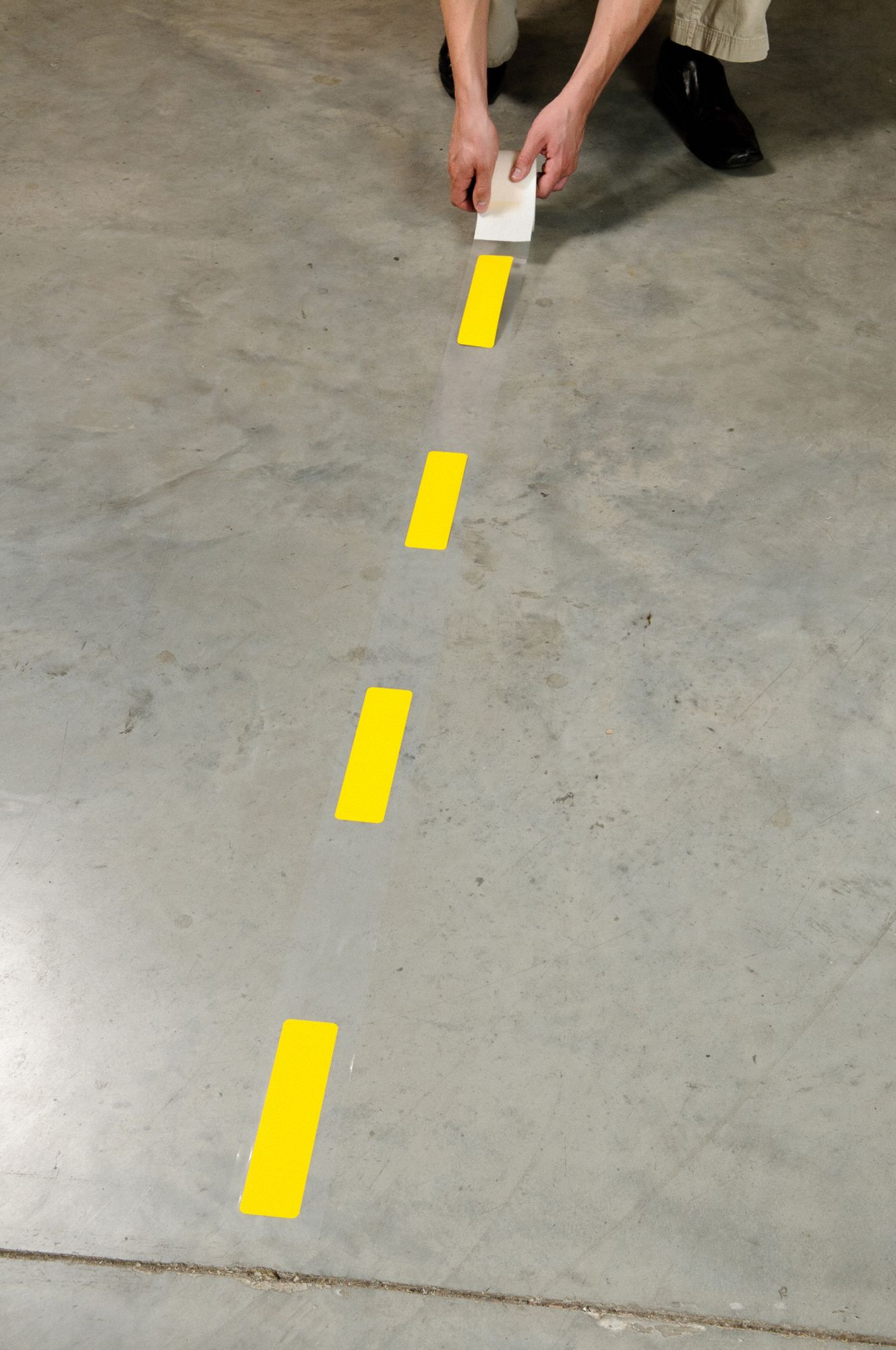 BRADY Floor Marking Tape Rectangle, Solid, Yellow, 2 in x 8 in, 8 mil