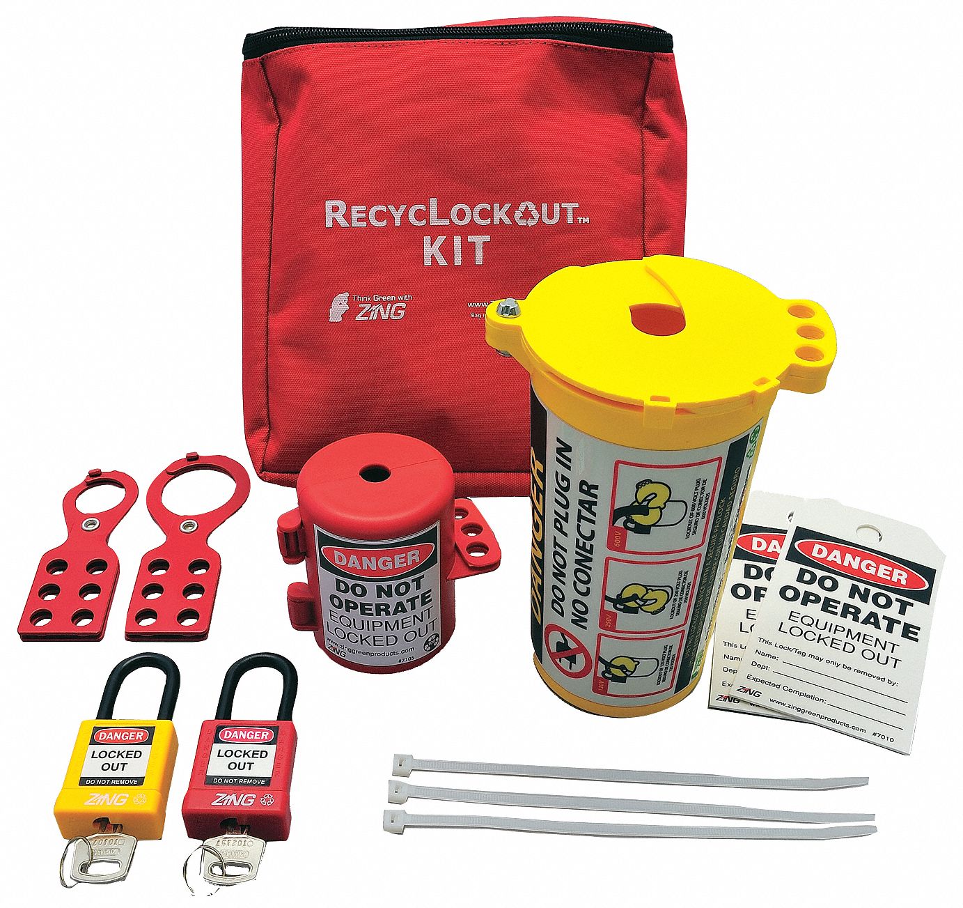 ZING, Electrical, Keyed Different Padlocks, Portable Lockout Kit