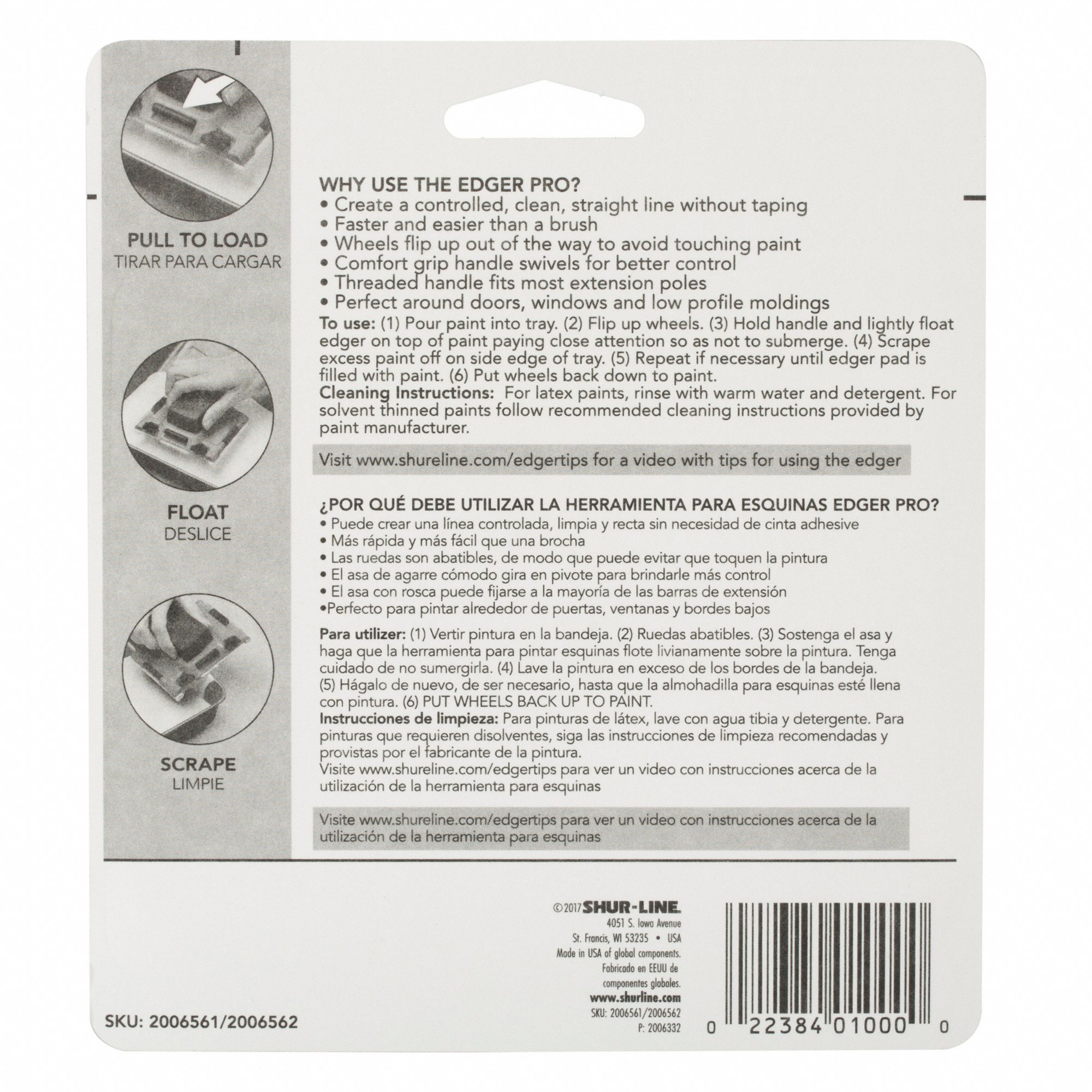 SHURLINE Paint Edger 4 3/4 in Overall Lg, 5 3/4 in Overall Wd, Plastic, Black/Red, 1