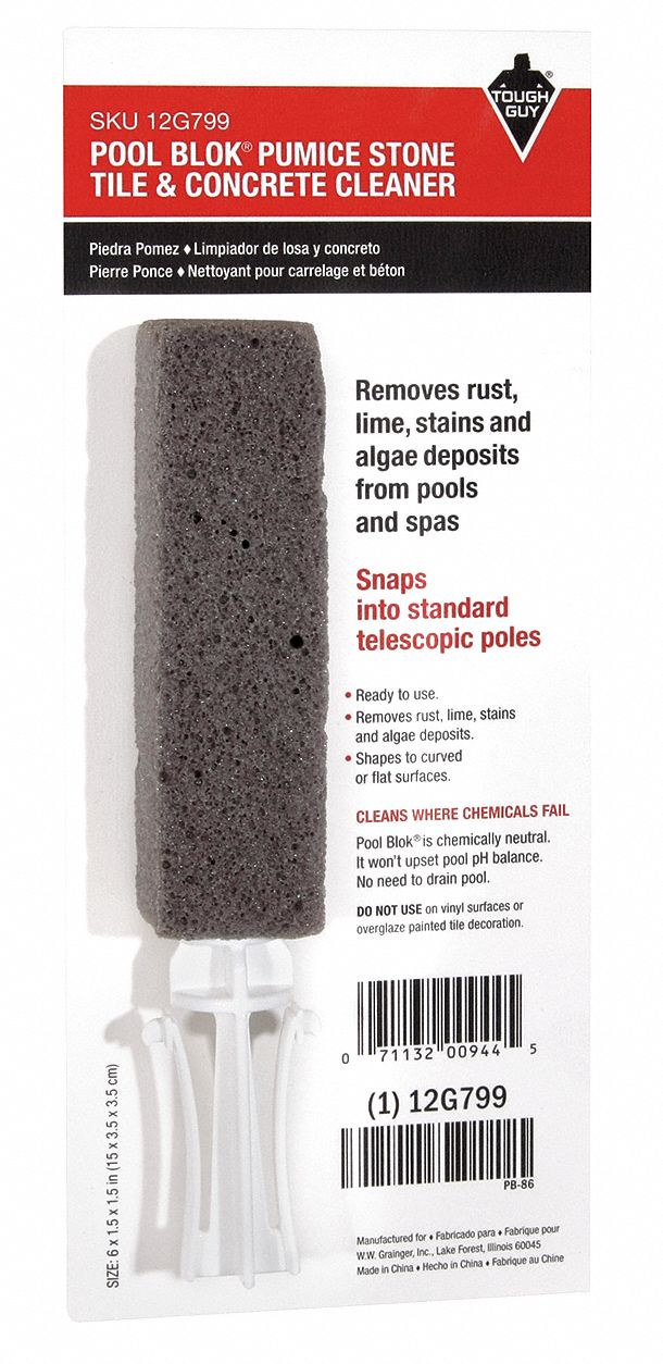 TOUGH GUY, Pumice, 6 in Lg, Pool Concrete/Tile Cleaner 12G79912G799