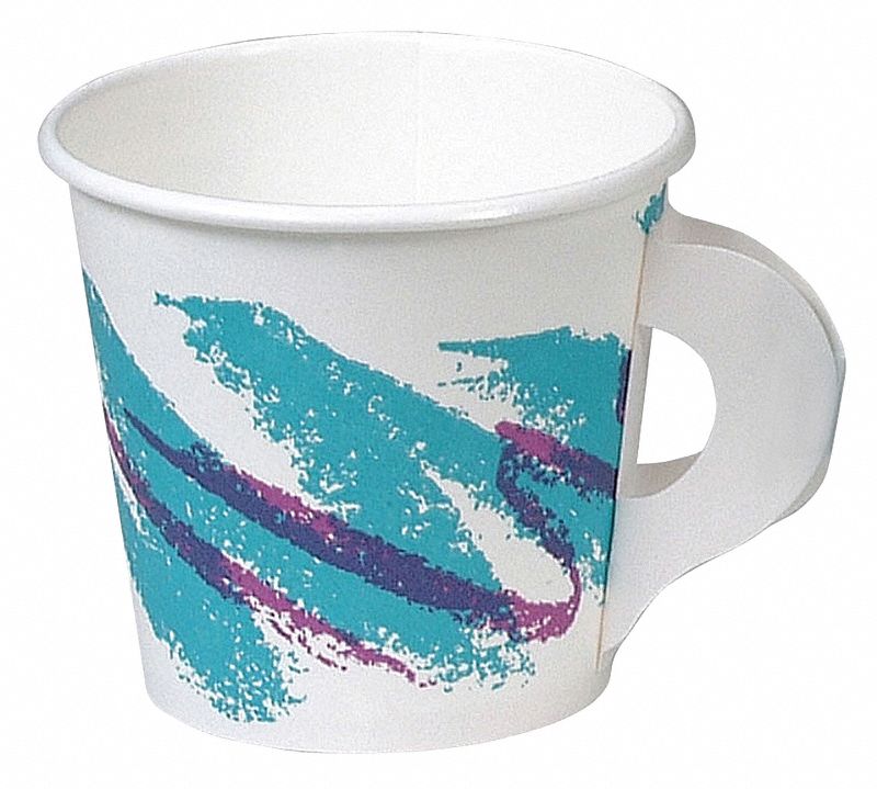 4 oz Paper Disposable Hot Cup, White/Blue/Purple, 1000 PK Grainger