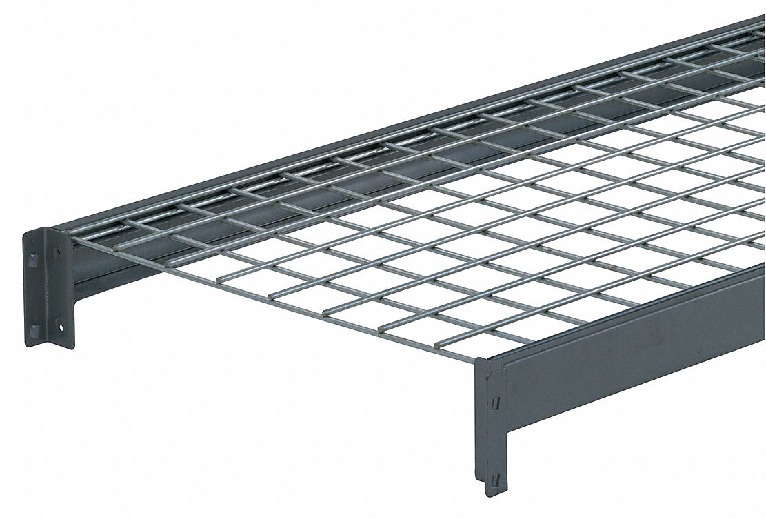 EDSAL Steel Shelf,24"D,48"W,GalvanizedWireDecking, ERW4824, Gray