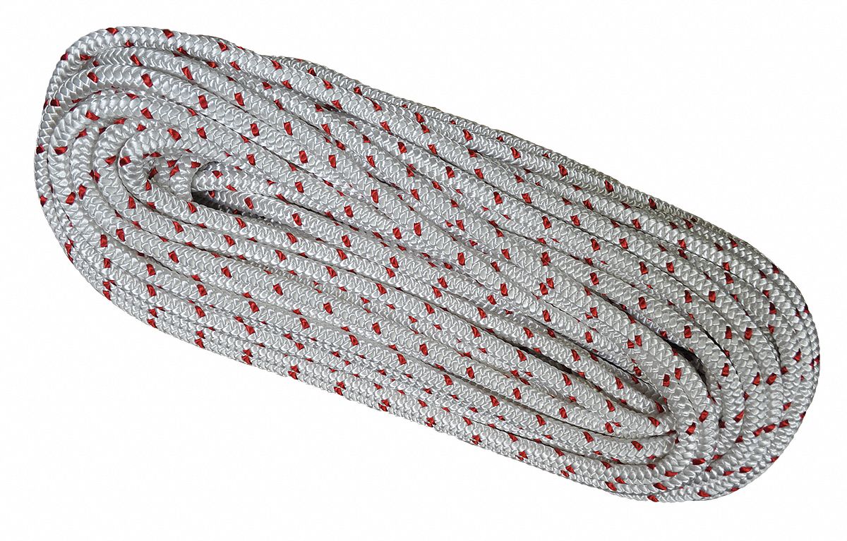 3/4 in Rope Dia, Red/White, Arborist Rope 12R273AG12SP34150RW Grainger
