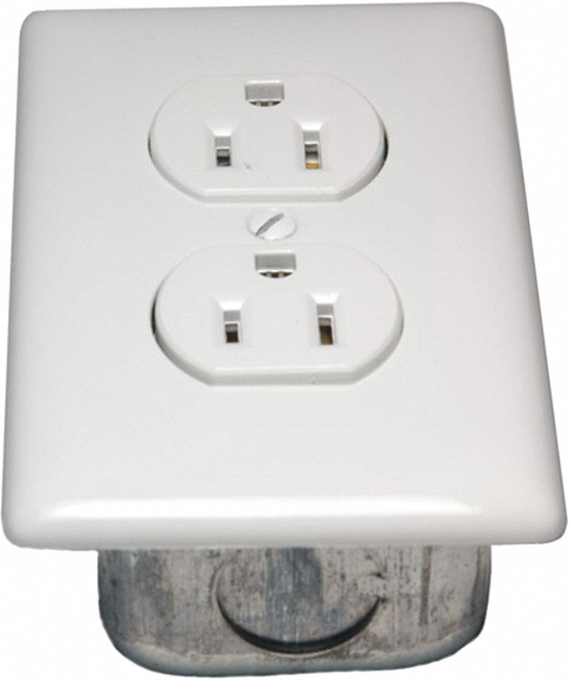 PORTAKING, White, Handy Box, Standard Duplex Outlet 12R407STD115VK
