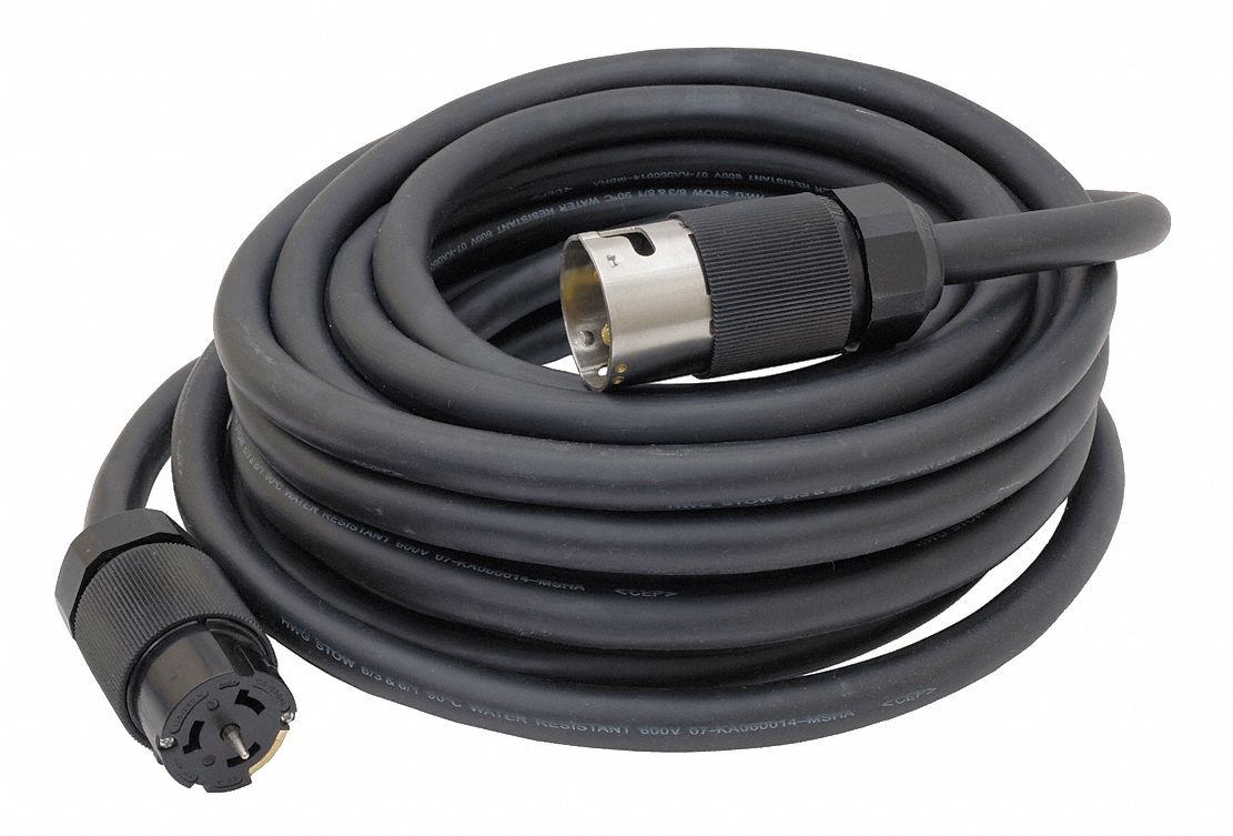 HUBBELL WIRING DEVICEKELLEMS Temporary Power Cord, 50 A Max. Amps, 125/250V AC Voltage Rating
