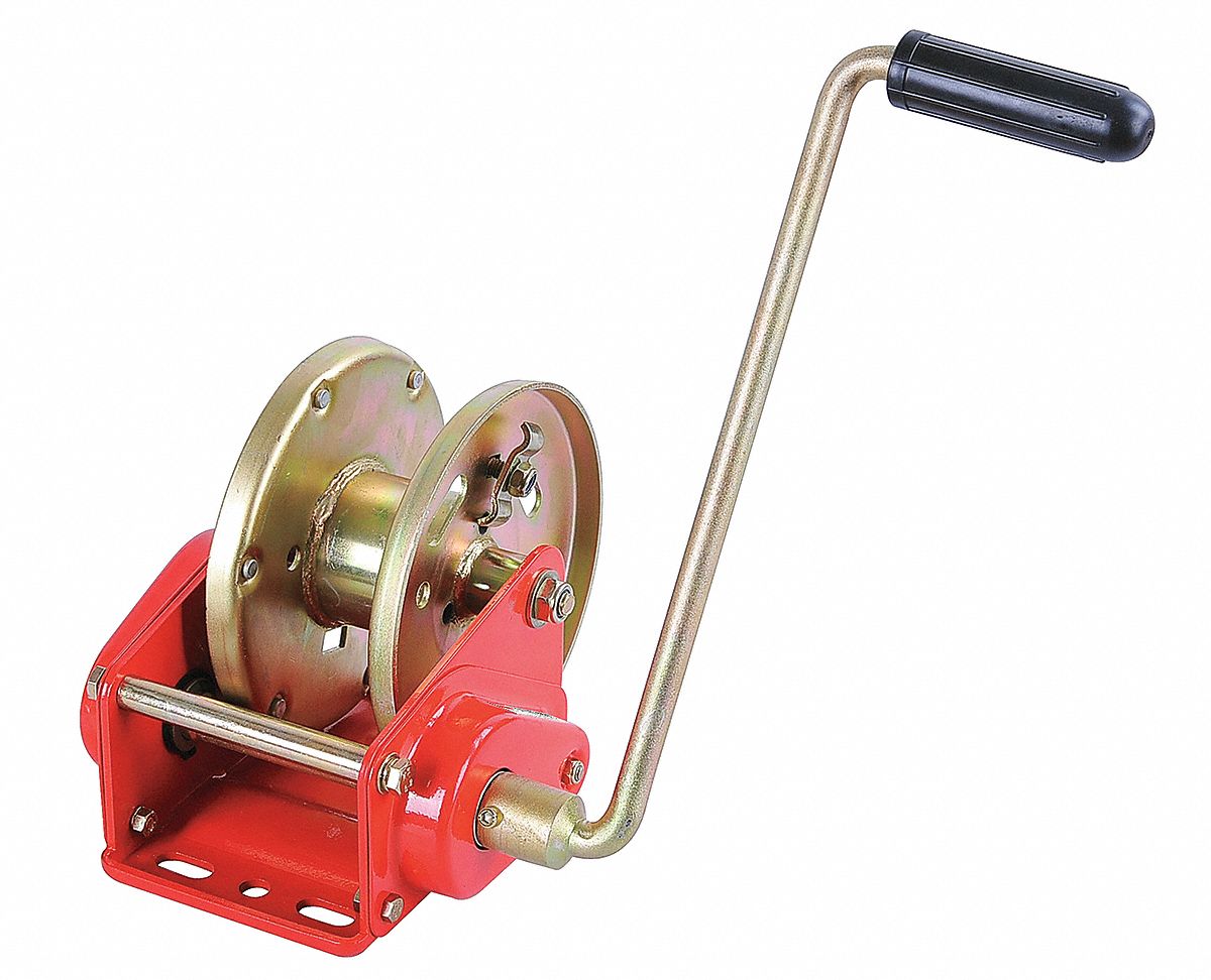 DAYTON 63/4"H Lifting, Pulling Hand Winch with 2500 lb. 1st Layer Load