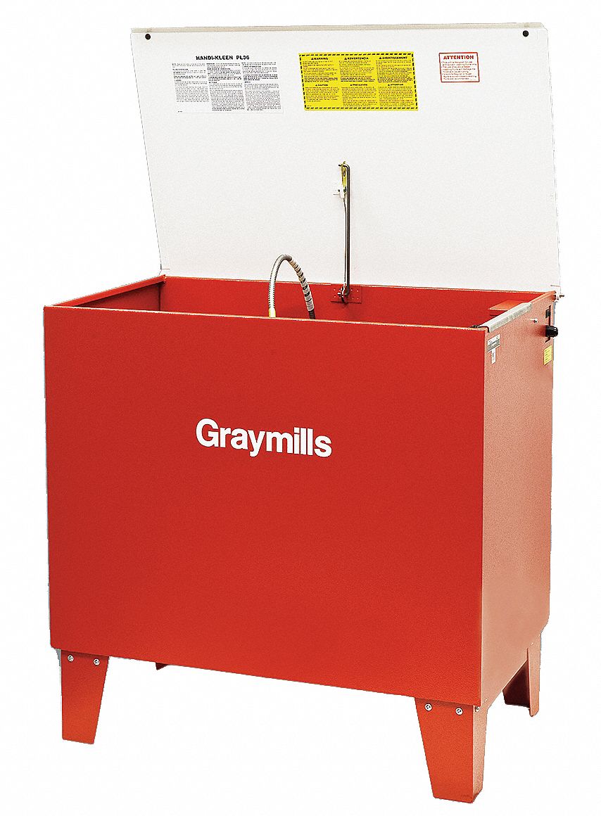 GRAYMILLS Parts Washer Station, 40 Gal. 12Y138PL36FB Grainger