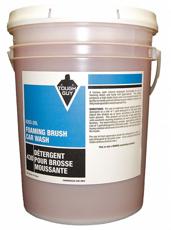 TOUGH GUY FOAMING BRUSH CAR WASH, ECOFRIENDLY, PH 8.3, PINK, PAIL 20 L