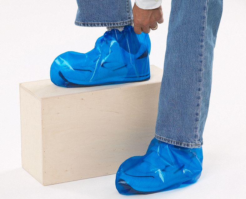 POLYCO Shoe Covers Polyolefin, Ankle, Includes Slip Resistant Sole