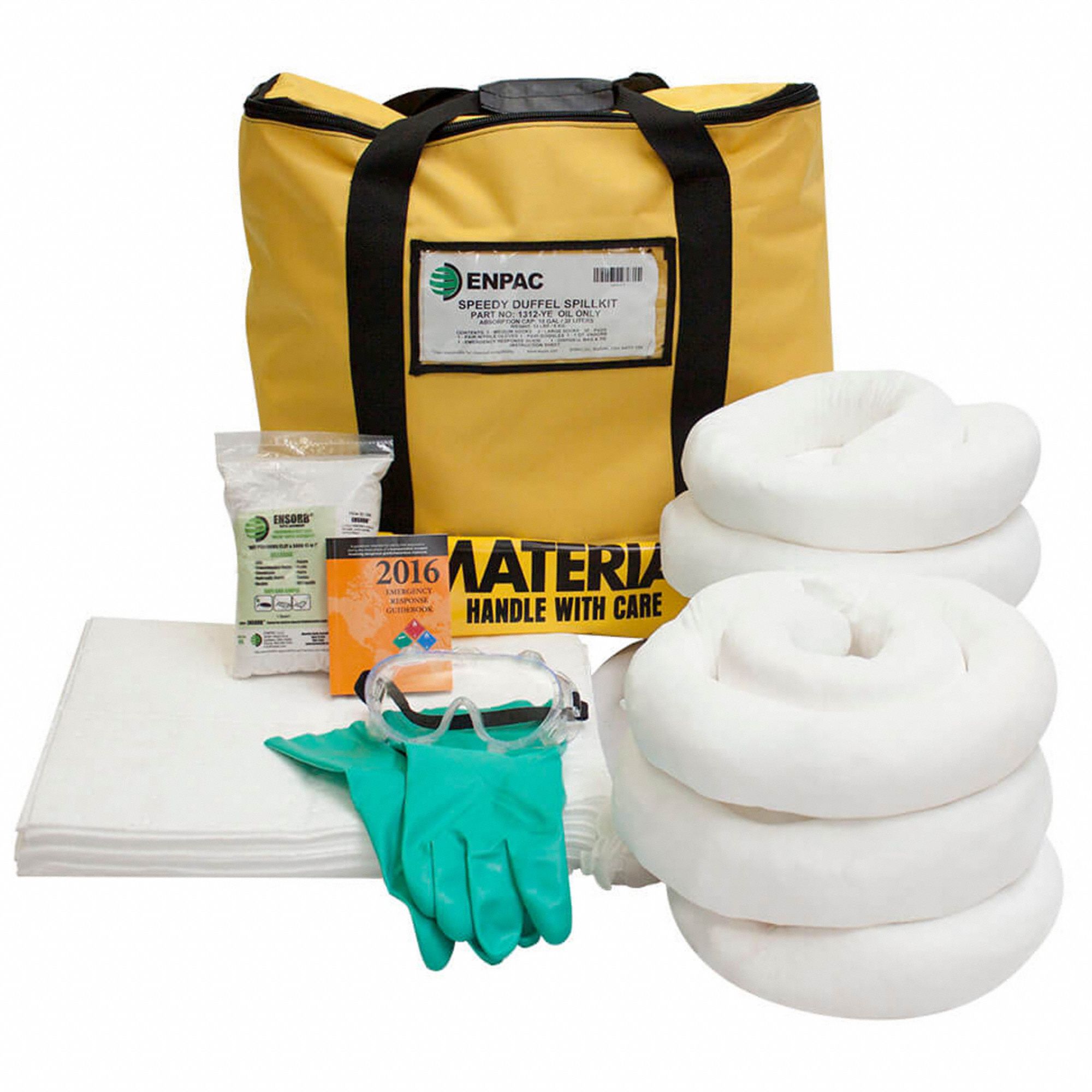 ENPAC, 10 gal Volume Absorbed Per Kit, Goggles/Pr Nitrile Gloves, Spill