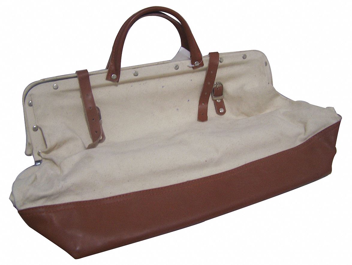Cotton Canvas, Tool Bag, Number of Pockets 1, 20 in Overall Width, 17
